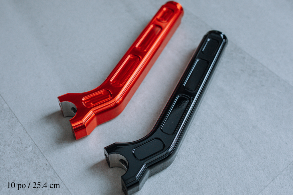 Riser moto CNC 10 pouce noir et rouge anodisé pour Harley-Davidson